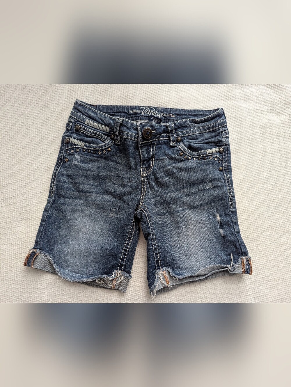 Women's Premium Vanity Collection Booty Denim Shorts Cuffed Size 28